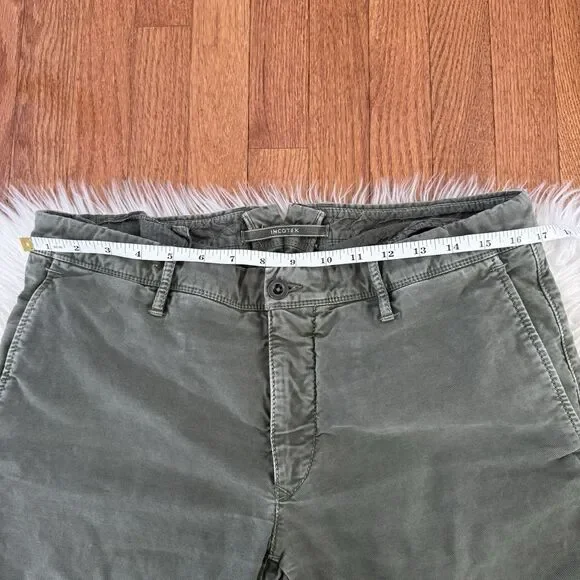 Incotex Pants Men’s 36X32 Army Green Slim Fit Tricochino Utility Trousers $410